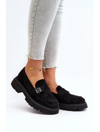 Dámské mokasíny s černým páskem model 21649216 - VINCEZA