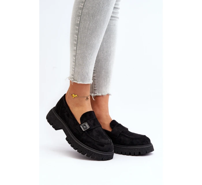 Dámské mokasíny s černým páskem model 21649216 - VINCEZA