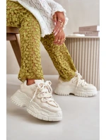 Dámské tenisky na masivní světle béžové model 21667369 - Boto Dámské tenisky na masivní světle béžové model 21667369 - Boto