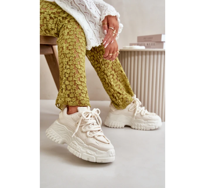 Dámské tenisky na masivní světle béžové model 21667369 - Boto Dámské tenisky na masivní světle béžové model 21667369 - Boto