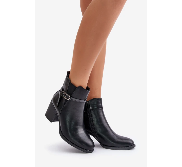 Dámské Botky Na Podpatku Zateplené S Černé model 21674045 - Boto Dámské Botky Na Podpatku Zateplené S Černé model 21674045 - Boto