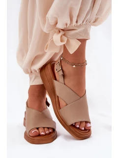 Dámské Sandály Na Klínu Z Eko Kůže Béžové Quilara