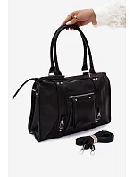 Velká taška z umělé kůže Černá model 22220883 - Flora&Co