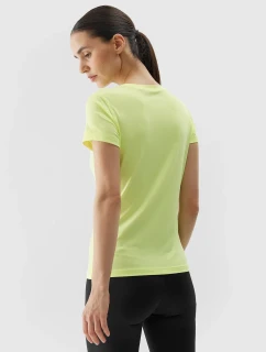Dámské sportovní tričko z recyklovaných materiálů 4F - světle žluté