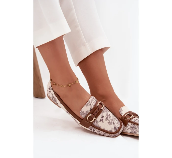 Dámské vzorované mokasíny Evelora – béžovo/hnědé Dámské vzorované mokasíny Evelora – béžovo/hnědé