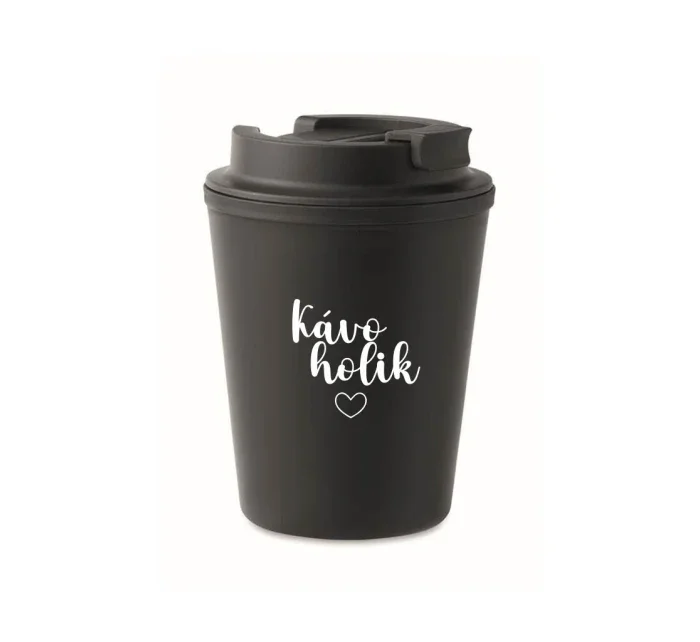 KÁVOHOLIK - černý termohrnek 300 ml