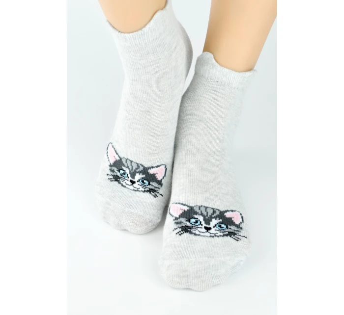 BAVLNĚNÉ PONOŽKY SE SILIKONEM SB009 DÍVKY