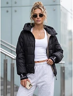 Dámská prošívaná bunda s kapucí, černá, FashionStreet TY5759 Dámská prošívaná bunda s kapucí, černá, FashionStreet TY5759