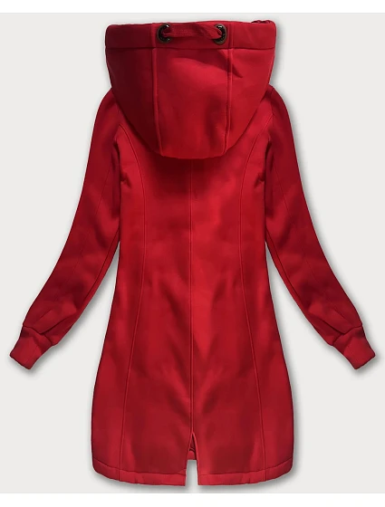 Červená dlouhá dámská mikina s kapucí model 21240162 - LHD