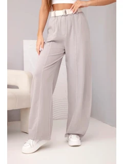Dámské bavlněné kalhoty se širokými nohavicemi a páskem fango