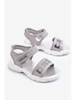 Dětské sandály na suchý zip Big Star model 21610582 stříbrne - Big Star Shoes Dětské sandály na suchý zip Big Star model 21610582 stříbrne - Big Star Shoes