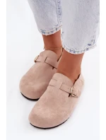 Dámské polobotky Eco semiš s zlatým přezkou Béžové model 22038385 - Boto