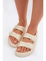 Dámské pěnové sandály na platformě Big Star model 22100692 světle béžové - Big Star Shoes