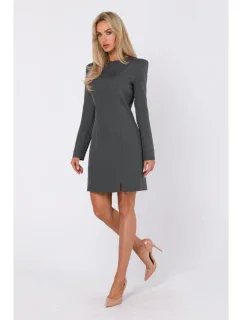 Šaty s prošíváním khaki barva model 18863477 - Moe