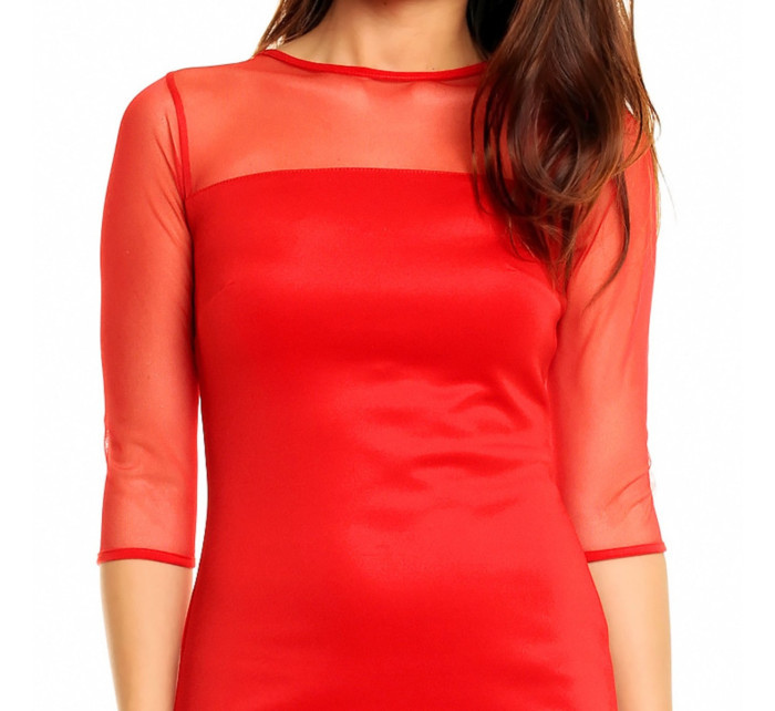 Společenské šaty  a rukávy červené Červená  model 15042339 - Mayaadi