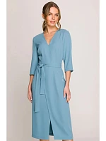 Šaty S396 zavazovací tyrkysově modré - Stylove Šaty S396 zavazovací tyrkysově modré - Stylove