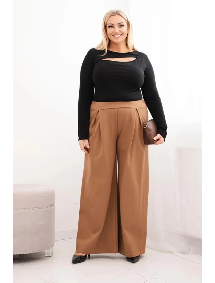 Dámské kalhoty Plus Size s širokými nohavicemi a model 21728711 - K-Fashion