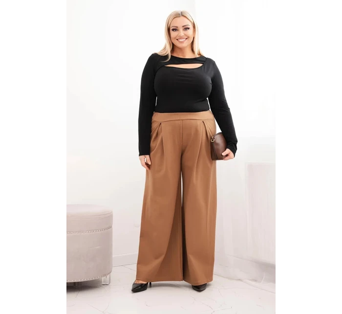 Dámské kalhoty Plus Size s širokými nohavicemi a model 21728711 - K-Fashion
