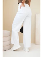 Dámské džíny s širokými nohavicemi a vysokým pasem bílé Dámské džíny s širokými nohavicemi a vysokým pasem bílé