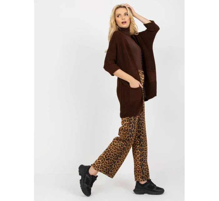 Dámský svetr LO SW LK 3002 kardigan.98P tmavě hnědý Dámský svetr LO SW LK 3002 kardigan.98P tmavě hnědý