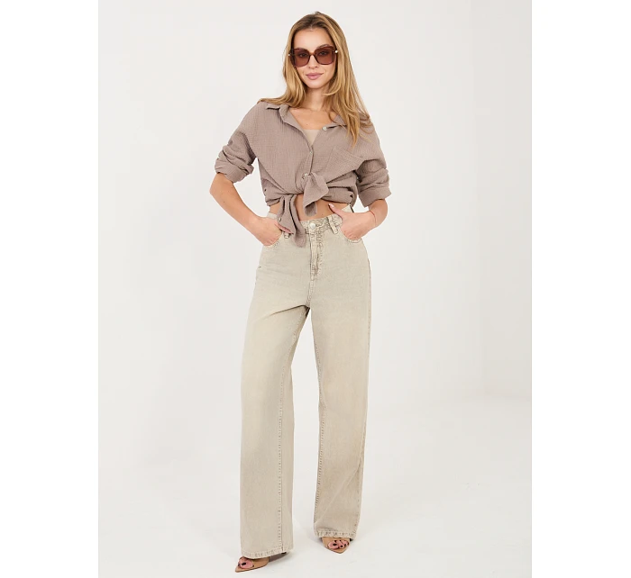 Koszula MI KS model 22102626 ciemny bezowy - FPrice Koszula MI KS model 22102626 ciemny bezowy - FPrice