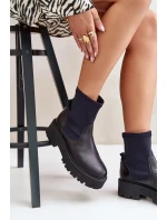 Zazoo 2947 Wsuwane Botki Damskie Ze Skóry Naturalnej Czarne Zazoo 2947 Wsuwane Botki Damskie Ze Skóry Naturalnej Czarne