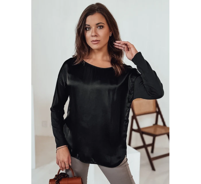 SILKINEA dámská oversize halenka s přívěskem černá FashionStreet RY2668