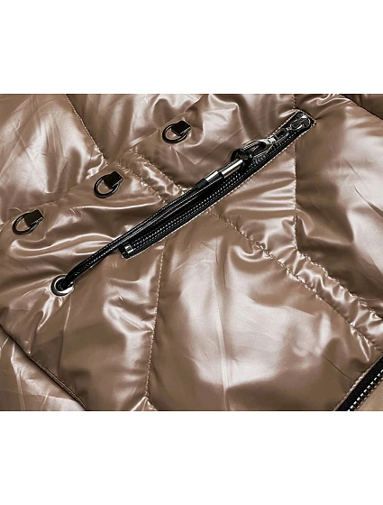 Světle hnědá dámská bunda model 17106459 - S'WEST Světle hnědá dámská bunda model 17106459 - S'WEST