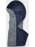 Tmavě modrá oboustranná vesta s kapucí model 18141007 - J.STYLE Tmavě modrá oboustranná vesta s kapucí model 18141007 - J.STYLE