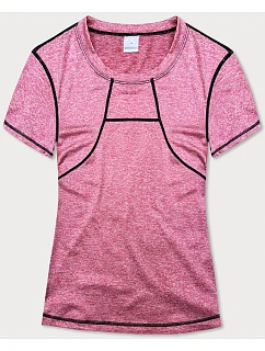 Růžové dámské sportovní tričko Tshirt s ozdobným prošitím model 18416126 - MADE IN ITALY