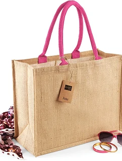 Westford Mill W 407 Jutová nákupní taška "Classic" 50.0407 natural/fuchsia