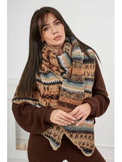 model 19328455 Dámská šála velbloud + černá - K-Fashion