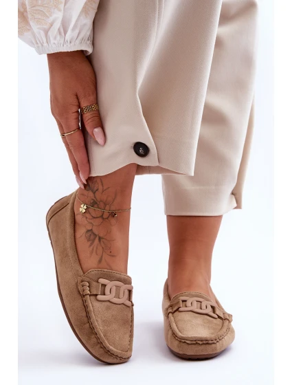 Dámské módní semišové mokasíny hnědé model 21625598 - Boto