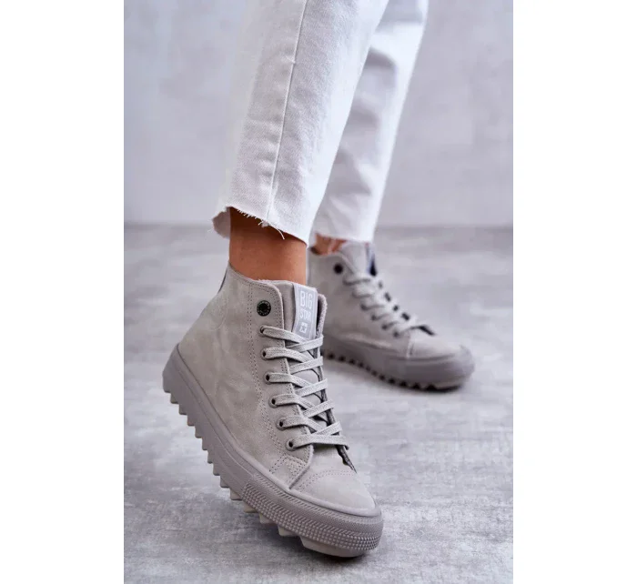 Dámské Tenisky Big Star Vysoké Zateplené Šedé GG274070 Dámské Tenisky Big Star Vysoké Zateplené Šedé GG274070