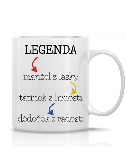 LEGENDA - klasický bílý keramický hrníček 300 ml
