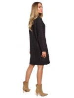 Dámské svetrové šaty s vysokým límcem M635 - Moe