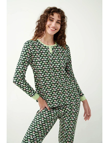 Dámské bavlněné pyžamo Green model 20686782 - Vamp Dámské bavlněné pyžamo Green model 20686782 - Vamp