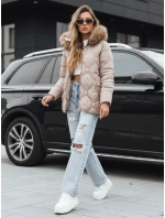 Dámská zimní bunda s kožešinou béžová FashionStreet TY5512