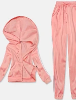 Dámská tepláková souprava - krátká mikina + kalhoty světle růžová (YP-1107)