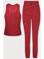Červený sportovní komplet top a legíny model 18433385 - J.STYLE