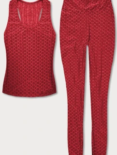 Červený sportovní komplet top a legíny model 18433385 - J.STYLE
