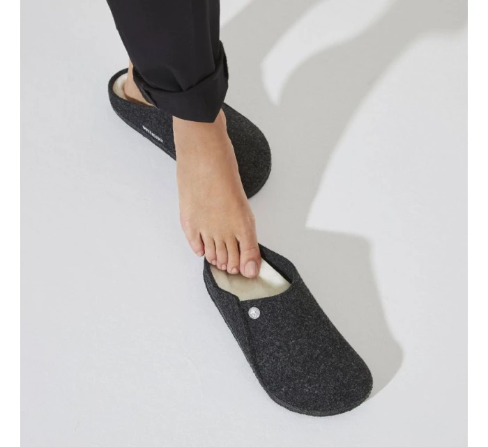zateplené pantofle  Anthracite z vlněné regular wide model 21351024 - Birkenstock
