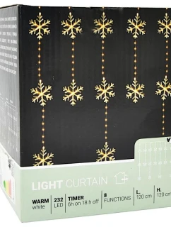 Světelný závěs 120x120 CM 232LED COOL WHITE SNOW BLOWS