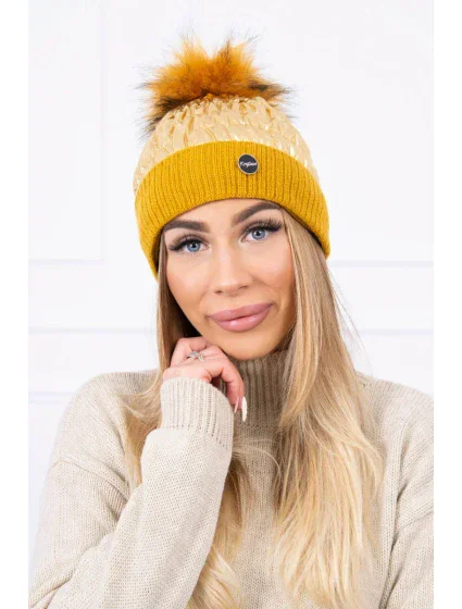 Čepice model 18743798 zlatá - K-Fashion Čepice model 18743798 zlatá - K-Fashion