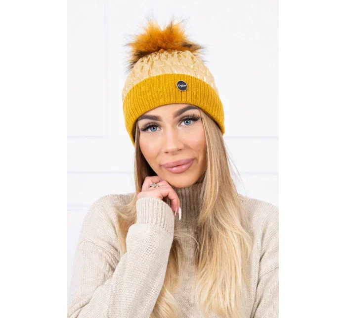 Čepice model 18743798 zlatá - K-Fashion Čepice model 18743798 zlatá - K-Fashion