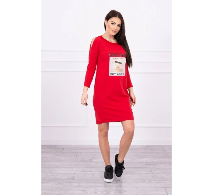 Šaty s potiskem Dream červené Šaty s potiskem Dream červené