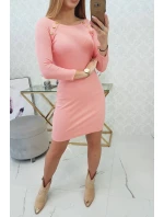 Šaty s ozdobnými knoflíky meruňková Šaty s ozdobnými knoflíky meruňková