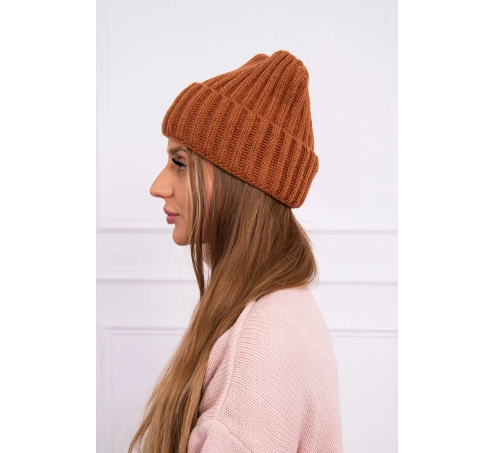 Čepice s Magda camel model 18751335 - K-Fashion Čepice s Magda camel model 18751335 - K-Fashion