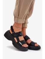 Kožené Dámské Sandály Na Platformě Černé Mertella Kožené Dámské Sandály Na Platformě Černé Mertella