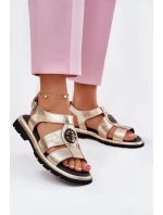 Kožené dámské sandály lakované s ozdobným detailem Artiker 56C0691 černé